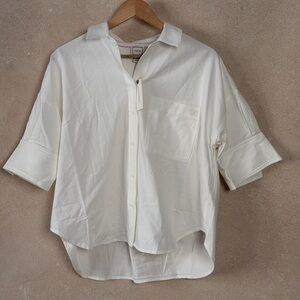 Anthropologie The Mabel Boxy Oxford Shirt by Maeve, Size S